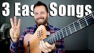 3 EASY Classical Guitar Songs  With TAB [upl. by Amalbergas251]