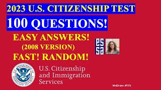 2023  100 Civics Questions for the US Citizenship Test 25 [upl. by Ainelec936]