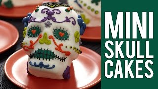 How to Make Day of the Dead Mini Skull Cakes [upl. by Keviv]