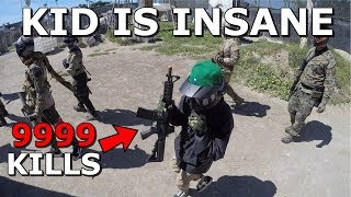 Little Kid Rekts Whole Airsoft Team First Time Playing [upl. by Aivatan933]