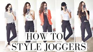 How to Style Joggers  9 Easy Jogger Outfit Ideas for Women [upl. by Akyssej895]