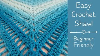 Easy Crochet Shawl For Beginners  Easy Crochet Shawl Beginning To End [upl. by Sharon369]