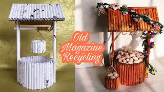 How to reuse old magazine  Recycled paper well  DIY [upl. by Damon]