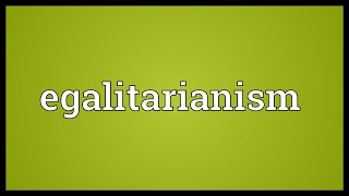 Egalitarianism Meaning [upl. by Erena]