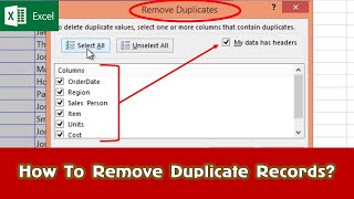 How To Find and Remove Duplicates Records in Microsoft Excel Tutorial [upl. by Teiv94]