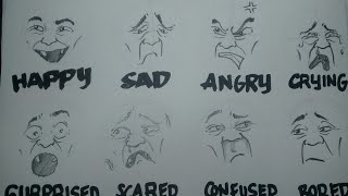 EDITORIAL CARTOONING facial expressionsemotions [upl. by Nesrac]