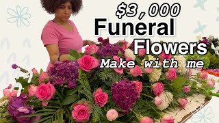 Funeral Flower Arrangement Tutorial  Casket Spray Baskets and Standing Flower Sprays [upl. by Heintz]