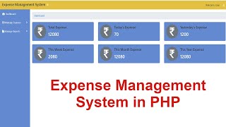 Expense Management System project in PHP with Source Code  PHP Project with Source Code [upl. by Eirrod]