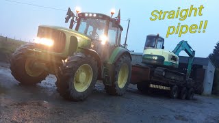 John Deere 6520 Turbo straight pipe sound [upl. by Crowley]