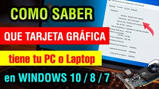 Como saber que Tarjeta Grafica tiene mi pc o laptop en Windows 10  8  7 2025 [upl. by Repsac]