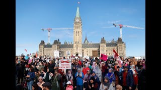 Thousands Gather For Ottawa Protest [upl. by Akirat]