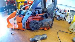 DIY How To Remove Chainsaw Clutch without Specialty Tools  Saw Repair  Poulan Husqvarna Stihl Echo [upl. by Lytsirk]