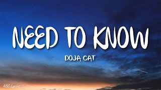 Doja Cat  Need To Know Lyrics [upl. by Aneeuqahs]