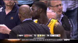 Lance Stephenson ejected after staredown with Dwyane Wade Miami Heat at Indiana Pacers [upl. by Anirak564]