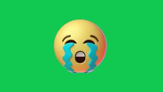 Crying Animated Emoji 😭  Loudly Crying Face  Green Screen Video For Video Editing  Animated GIF [upl. by Haidabej]