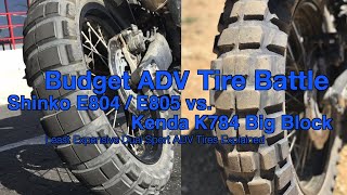 Budget Tire Battle Shinko E804 E805 vs Kenda K784 Big Blocks [upl. by Aikemet884]