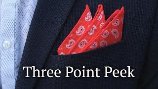 Three Point Peek  How to Fold a Pocket Square [upl. by Ajani525]