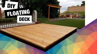 DIY Floating Deck  How to build a detached deck  Backyard Ground Level Deck [upl. by Eniamraj]