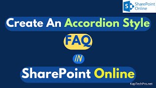 How To Create FAQ In SharePoint Online [upl. by Charlie700]