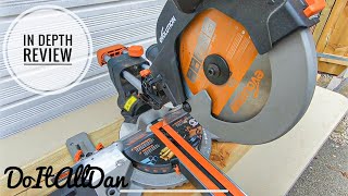 Evolution R255SMS 255mm Multi Material Sliding Mitre Saw Review [upl. by Hnamik]