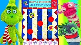 The Grinch Plays Fizzy and Phoebe Disk Drop Game [upl. by Elvyn]