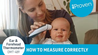 How to use a forehead thermometer  iProven DMT489 [upl. by Stesha]