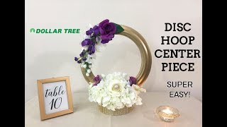 DIY Dollar Tree Hoop Circle Centerpiece EASY  FAST [upl. by Russo845]