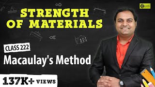 Deflection of Beams  Example 1 on MACAULAYs METHOD  Lecture 6 [upl. by Dnomzed]