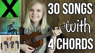 4 basic chords 30 songs on ukulele [upl. by Salvadore]