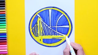 How to draw the Golden State Warriors Logo  NBA Team Series [upl. by Ching]