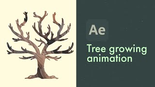 FASTEST way to create tree growing animation  After Effects Tutorial [upl. by Namhar]