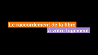 Le raccordement de la fibre à votre logement [upl. by Suiluj524]