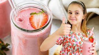 STRAWBERRY BANANA SMOOTHIE  just 4ingredients [upl. by Hahsia]