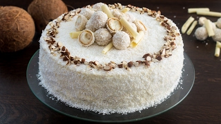 Almond Coconut Cake Raffaello cake Recipe [upl. by Leon]