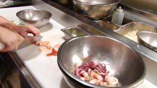 Making Raos Signature Seafood Salad  Caesars Palace Las Vegas [upl. by Hamachi]