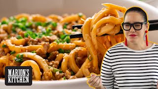 15 minute Pork amp Sesame Udon Noodles  Marions Kitchen [upl. by Siuol]