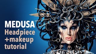 Medusa headpiece and makeup tutorial [upl. by Jacinta]