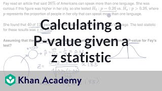 Calculating a Pvalue given a z statistic  AP Statistics  Khan Academy [upl. by Tarsuss680]