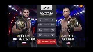 Khabib Nurmagomedov Vs Justin Gaethje Full Fight Ufc 254 Main Event [upl. by Ahsenhoj]