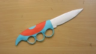 How to make a paper knuckle knife  Easy paper knife Tutorials [upl. by Narbig]