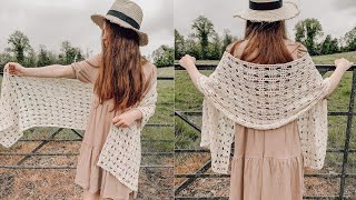 Easy Crochet Summer Shawl [upl. by Patterman527]