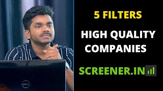 5 Filters to use in Screenerin  Screener for stock market  How to Filter Good Stocks [upl. by Harneen]