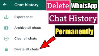 How To Delete WhatsApp Chat History Permanently [upl. by Neerol296]