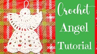 Easy Crochet Angel Ornament Tutorial for Beginners  DIY Crochet Xmas [upl. by Ramedlaw]