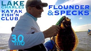 Trout amp Flounder  kayak fishing Calcasieu Lake  Lake Charles Kayak Club [upl. by Ayhdnas]