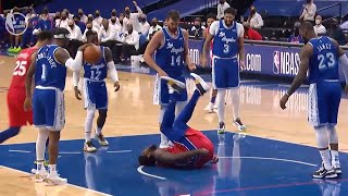 Joel Embiid thought LeBron James should have been assessed a flagrant 2 amp ejected for his hard foul [upl. by Sherar645]