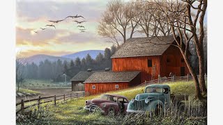 Landscape Painting Timelapse  Country Farm at Dusk [upl. by Esadnac]