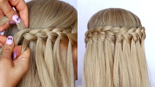 NEW 3 Strand Waterfall Braid Step by Step  Hair tutorial by Another Braid shorts [upl. by Urbani]