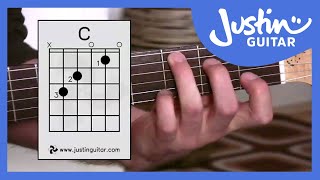 C Chord  Guitar For Beginners  Stage 3 Guitar Lesson  JustinGuitar BC132 [upl. by Phi218]