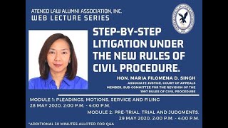 Module 1 Step by Step Litigation Under the New Rules of Civil Procedure [upl. by Aivonas381]